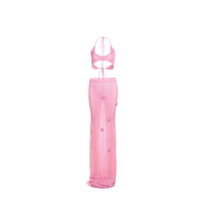 Rosé Breeze Häkel-Zweiteiler – Handgefertigtes Sommer-Set aus Top & Rock