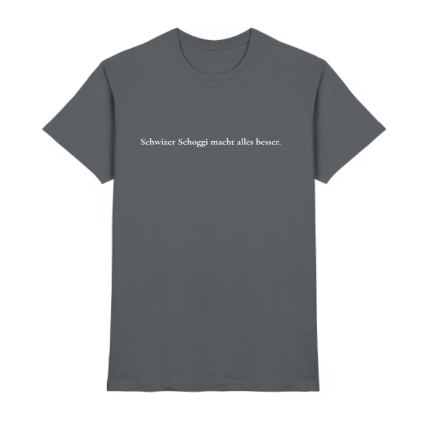 Schwizer Schoggi macht alles besser. T-Shirt (Herrenmodell)