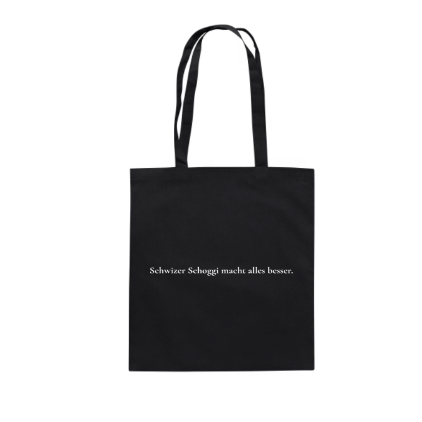 Schwizer Schoggi macht alles besser. Baumwolltasche