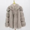 Aria Premium Fur Coat – Echtpelzmantel aus Nerz- und Silberfuchsoptik