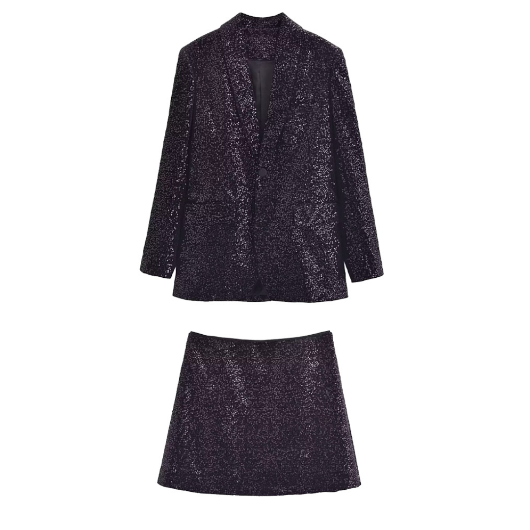 Midnight Sparkle Blazer Set