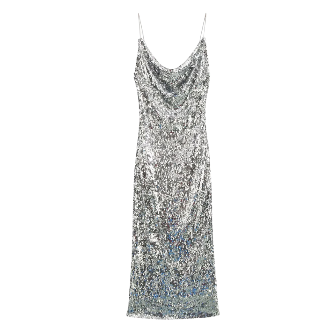 Silver Luxe Sequin Dress