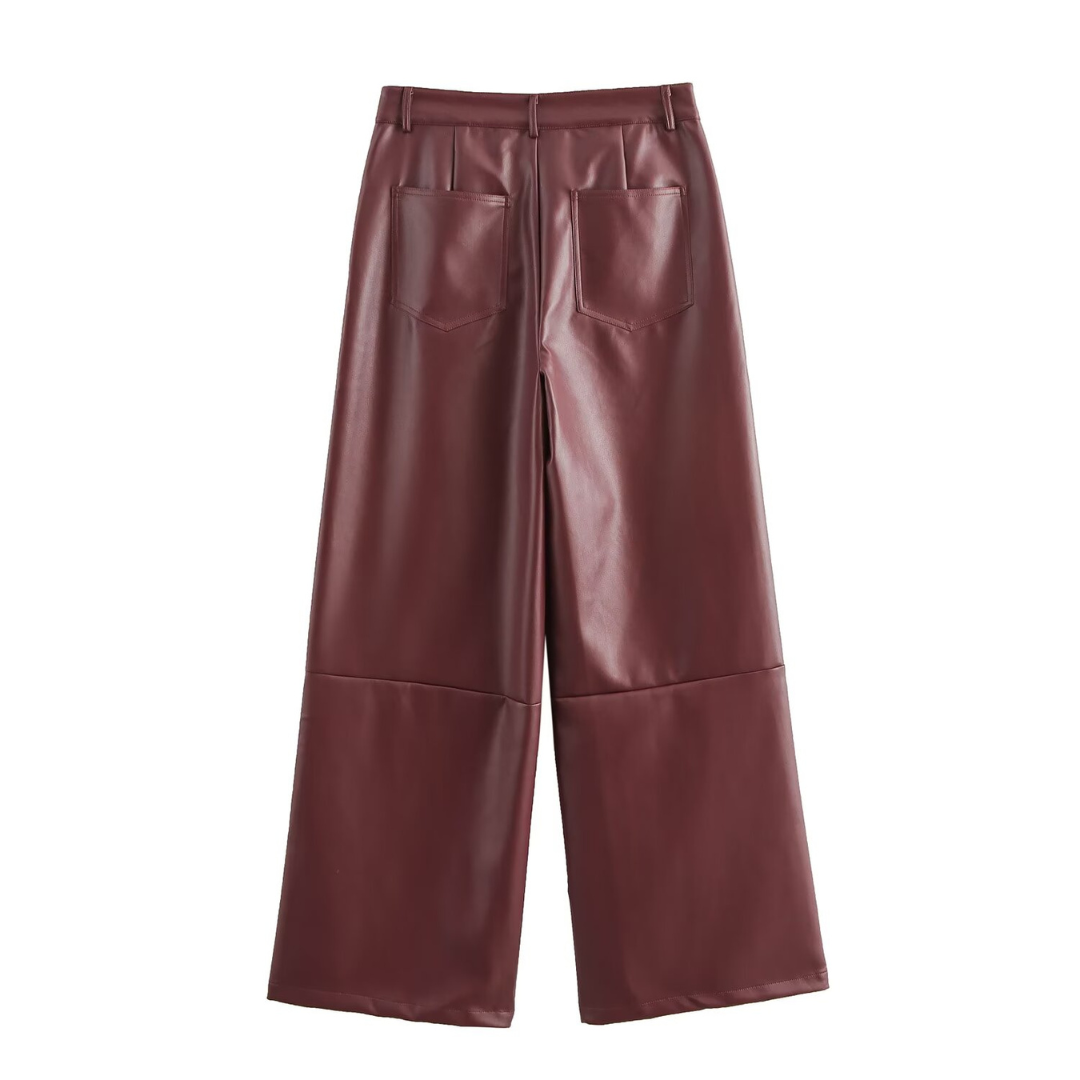 Luxe Leather Wide-Leg Pants