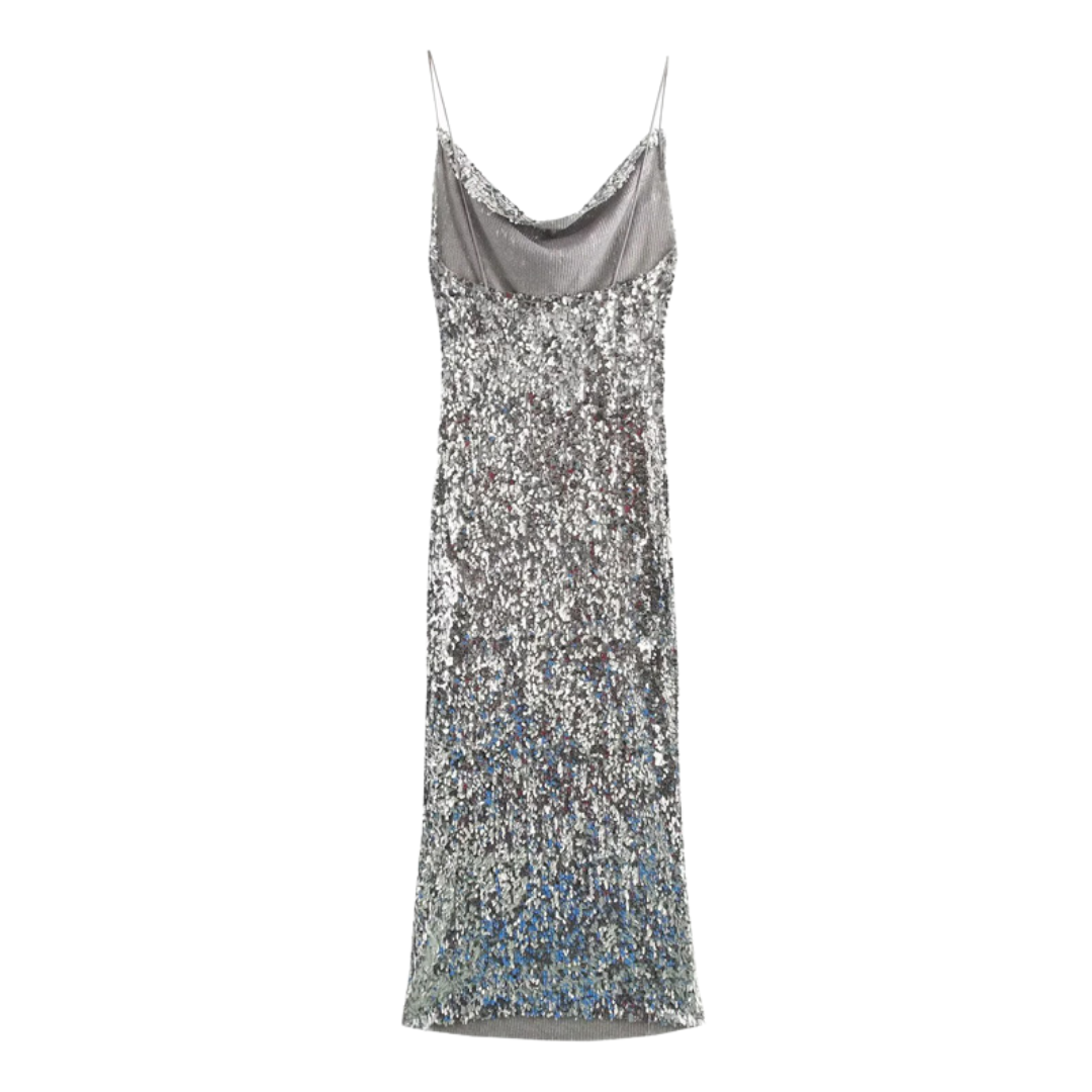 Silver Luxe Sequin Dress