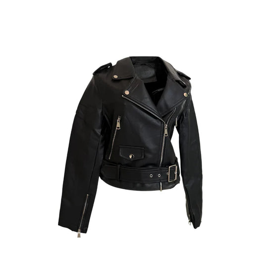 Urban Rebel Kunstlederjacke – Schwarze Bikerjacke im klassischen Look