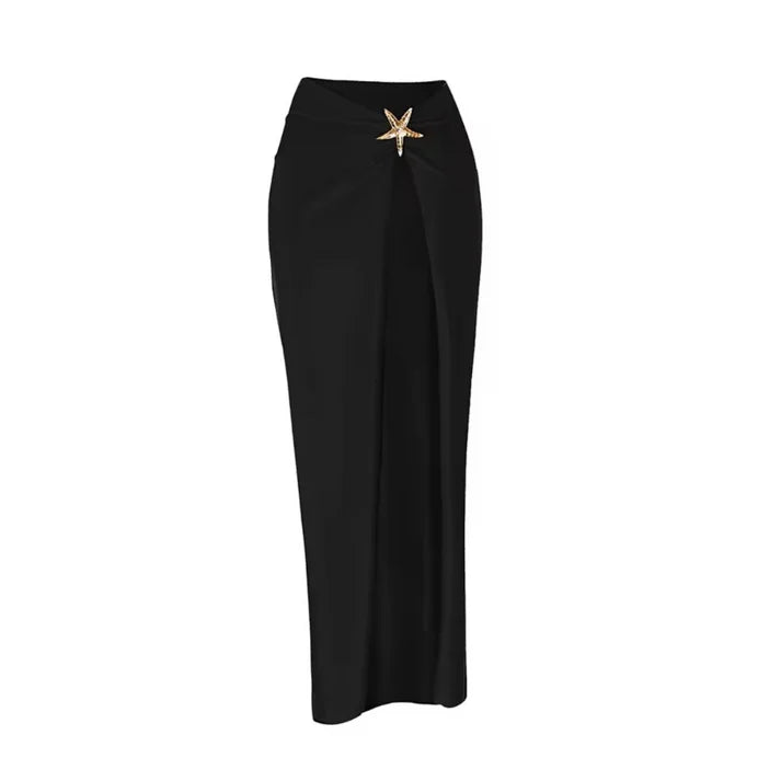 Stella Noir Badeanzug-Set – 2-teilig in Schwarz mit goldenem Seestern-Dekor