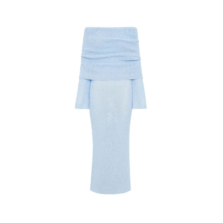 Silhouette Luxe Strickkleid – Figurbetontes Midikleid mit Struktur in Blau, Weiss oder Schwarz