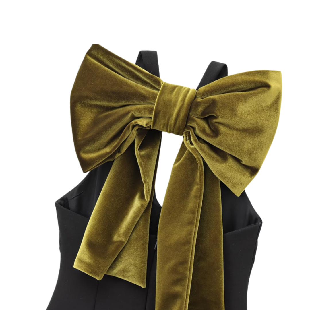 Velvet Bow Elegance Dress