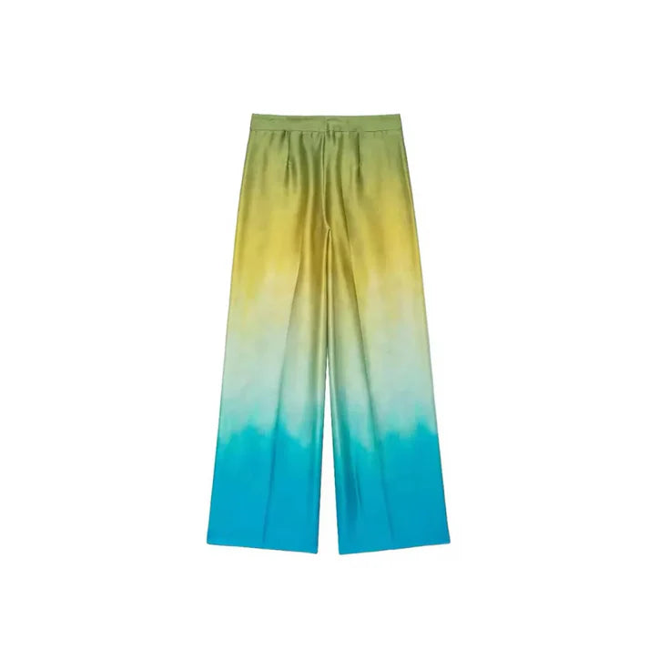 Sunset Breeze -Ombré Zweiteiler – Damen Set mit Hemd & Hose im Farbverlauf