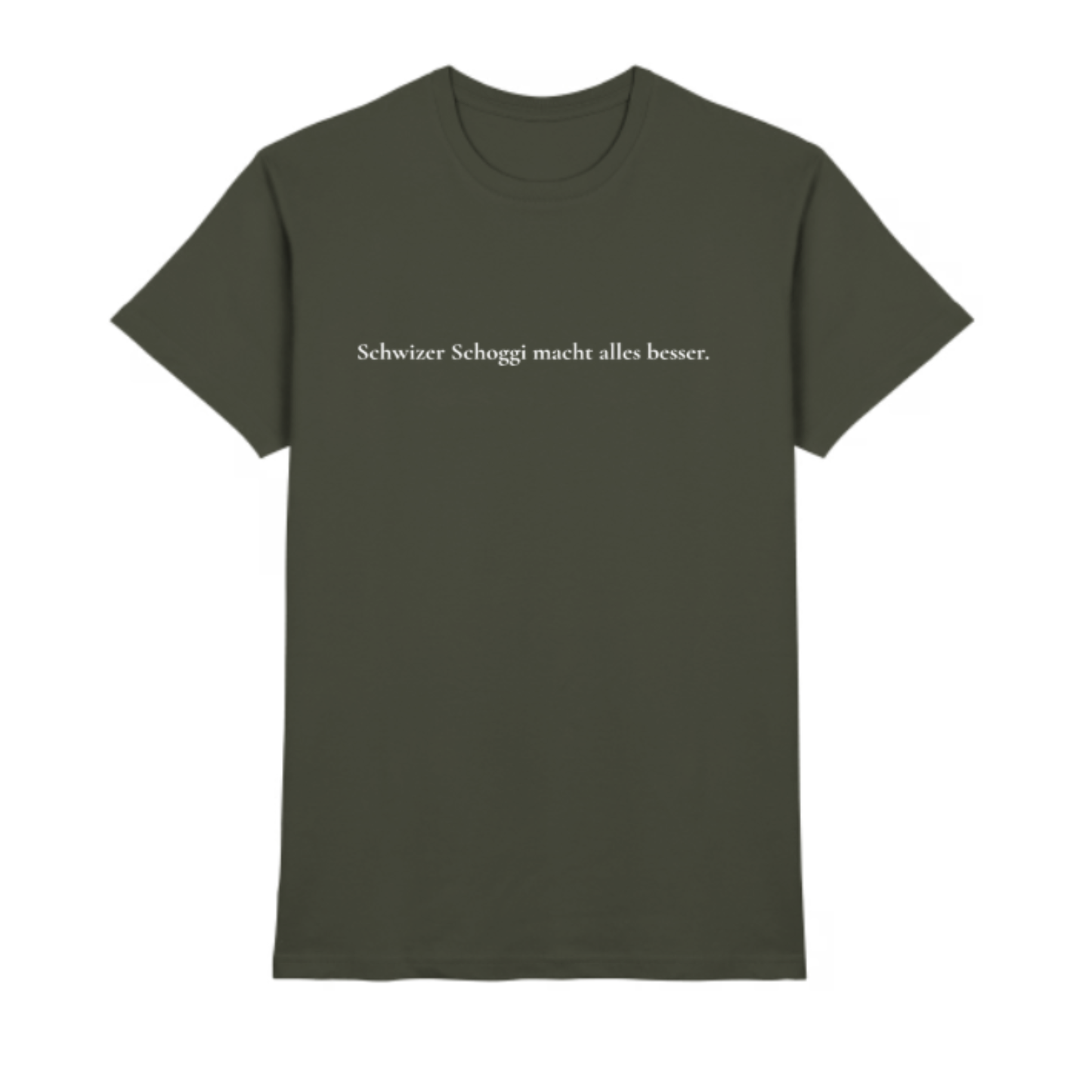 Schwizer Schoggi macht alles besser. T-Shirt (Herrenmodell)