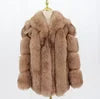 Aria Premium Fur Coat – Echtpelzmantel aus Nerz- und Silberfuchsoptik