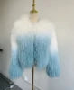 Anna Mongolian Lamb Fur Jacket – Zweifarbige Luxus-Felljacke aus echtem Lammfell