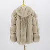 Aria Premium Fur Coat – Echtpelzmantel aus Nerz- und Silberfuchsoptik