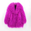 Evelyn Mongolian Lamb Fur Coat – Langer Mantel aus echtem Mongolischem Lammfell