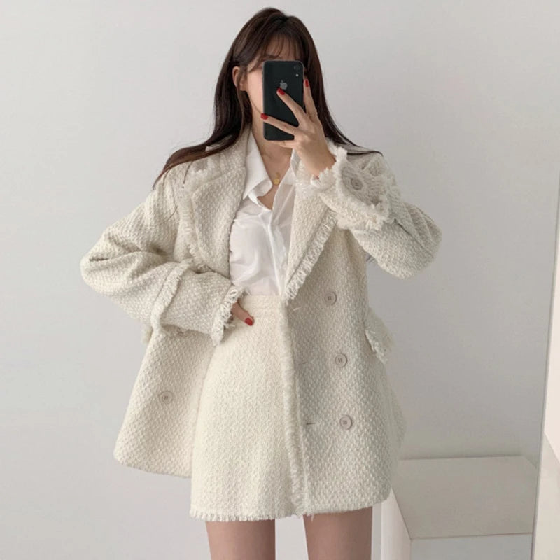 Clara Tweed Set – Elegantes Damen Zweiteiler Outfit aus Blazer und Rock