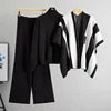 Ava Knit Three-Piece Set – Bequemes 3-Teile Strickset aus Pullover, Hose und Cape