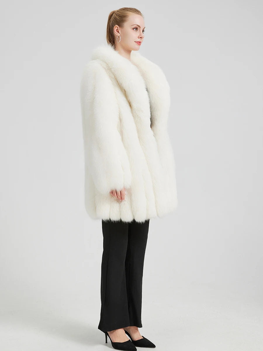 Clara Fox Fur Coat – Luxuriöser Echtpelzmantel aus Fuchsfell