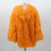 Evelyn Mongolian Lamb Fur Coat – Langer Mantel aus echtem Mongolischem Lammfell