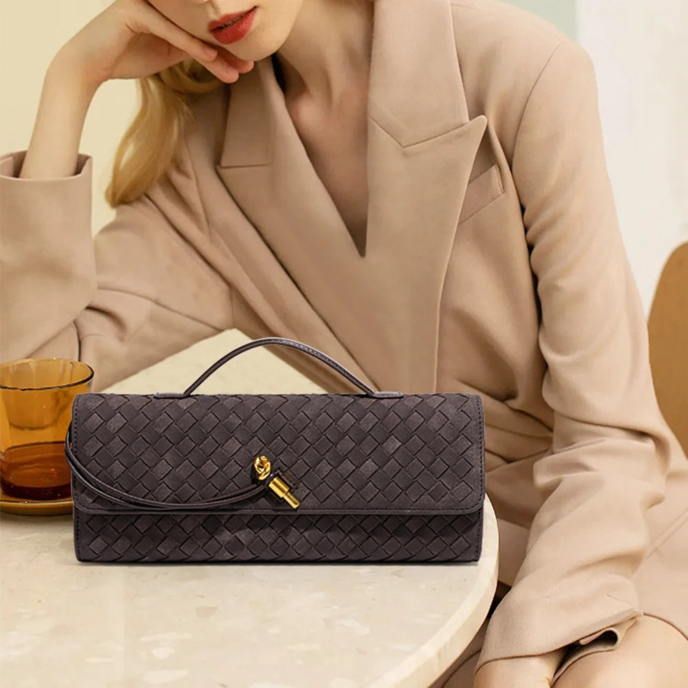 Lia Woven Clutch – Elegante Flechtoptik-Handtasche aus PU
