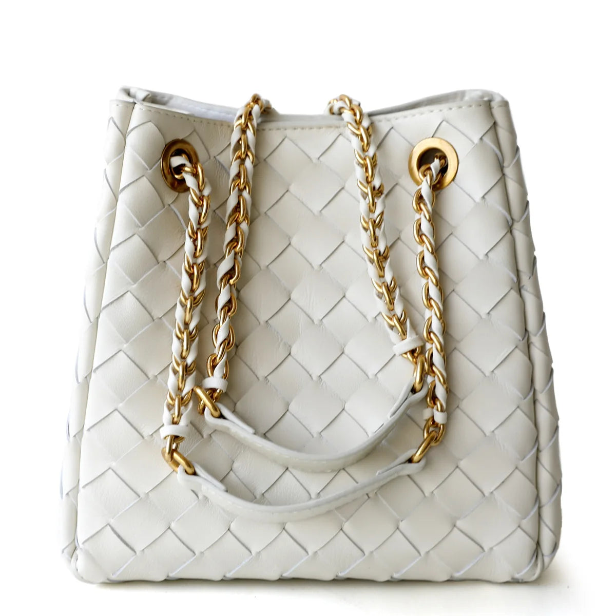 Mira Leather Bucket Bag – Echtleder Beuteltasche mit Kettenriemen