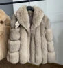 Aria Premium Fur Coat – Echtpelzmantel aus Nerz- und Silberfuchsoptik