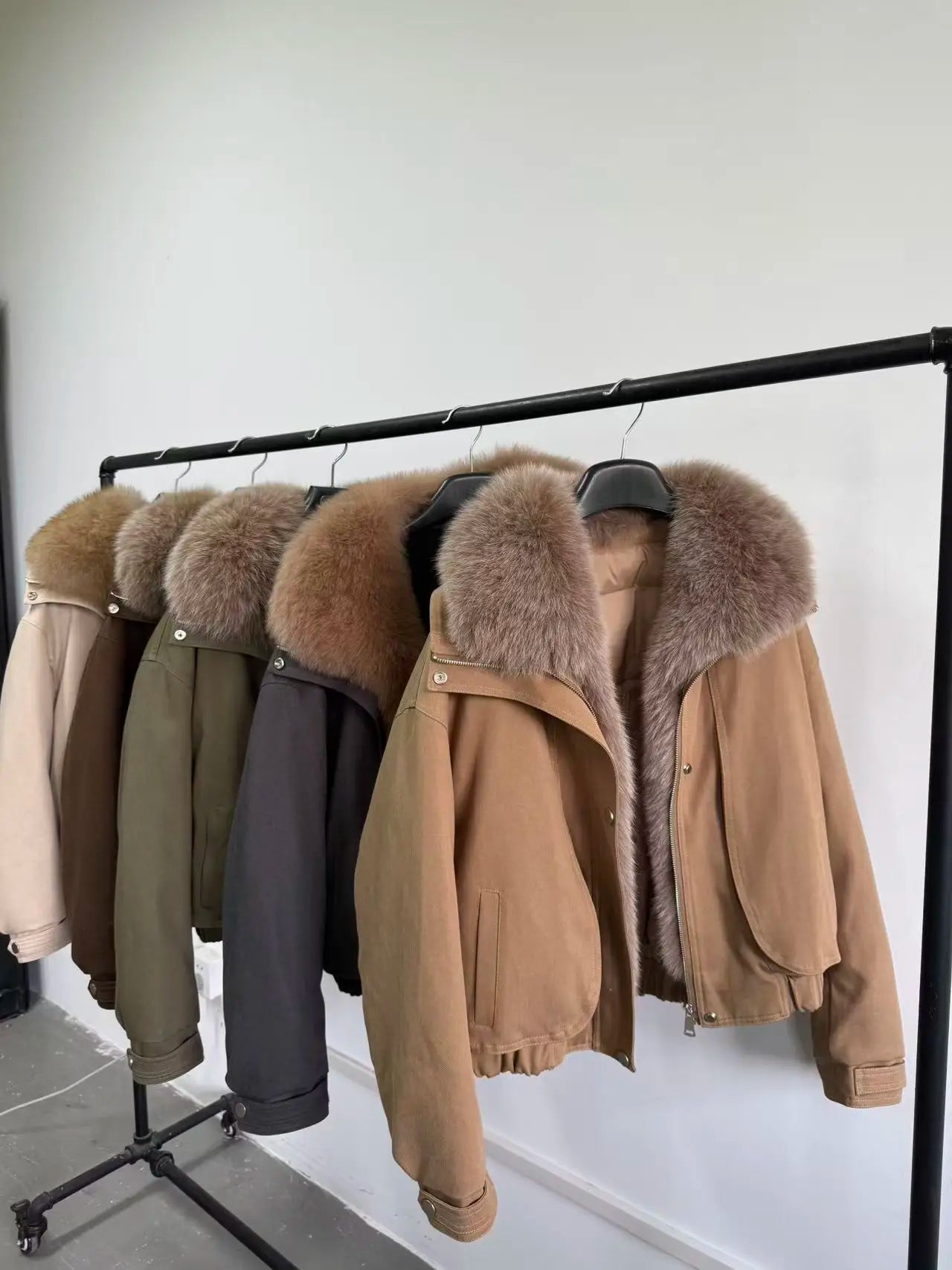 Alina Fur Collar Cotton Jacket – Winterjacke mit abnehmbarem Fellkragen