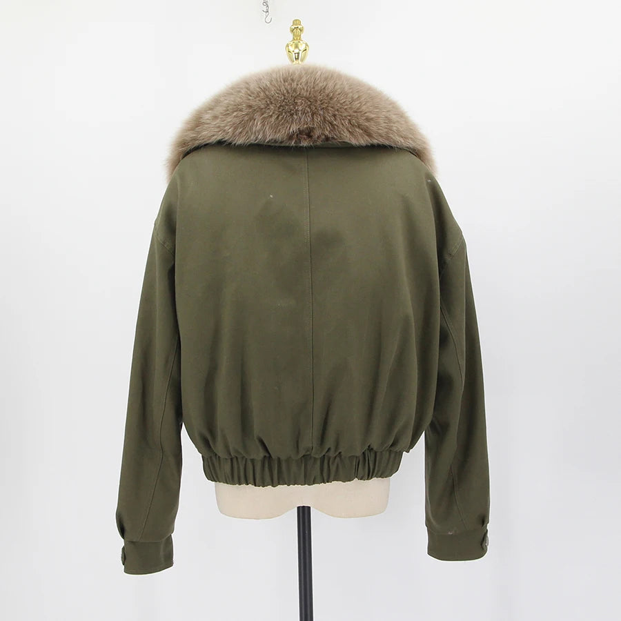 Alina Fur Collar Cotton Jacket – Winterjacke mit abnehmbarem Fellkragen