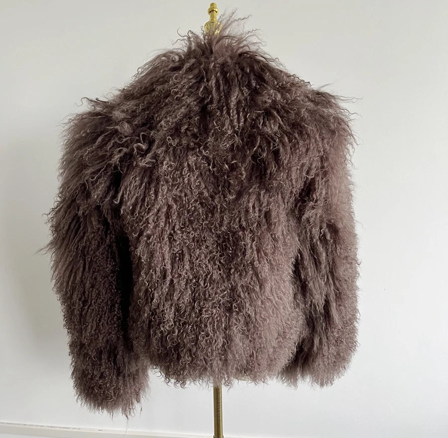 Mila Mongolian Lamb Fur Jacket – Edle Jacke aus echtem Mongolischem Lammfell