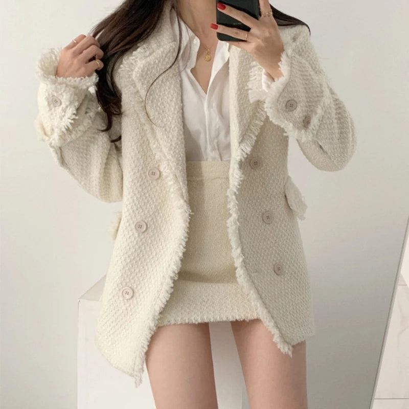 Clara Tweed Set – Elegantes Damen Zweiteiler Outfit aus Blazer und Rock