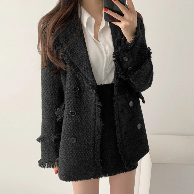 Clara Tweed Set – Elegantes Damen Zweiteiler Outfit aus Blazer und Rock