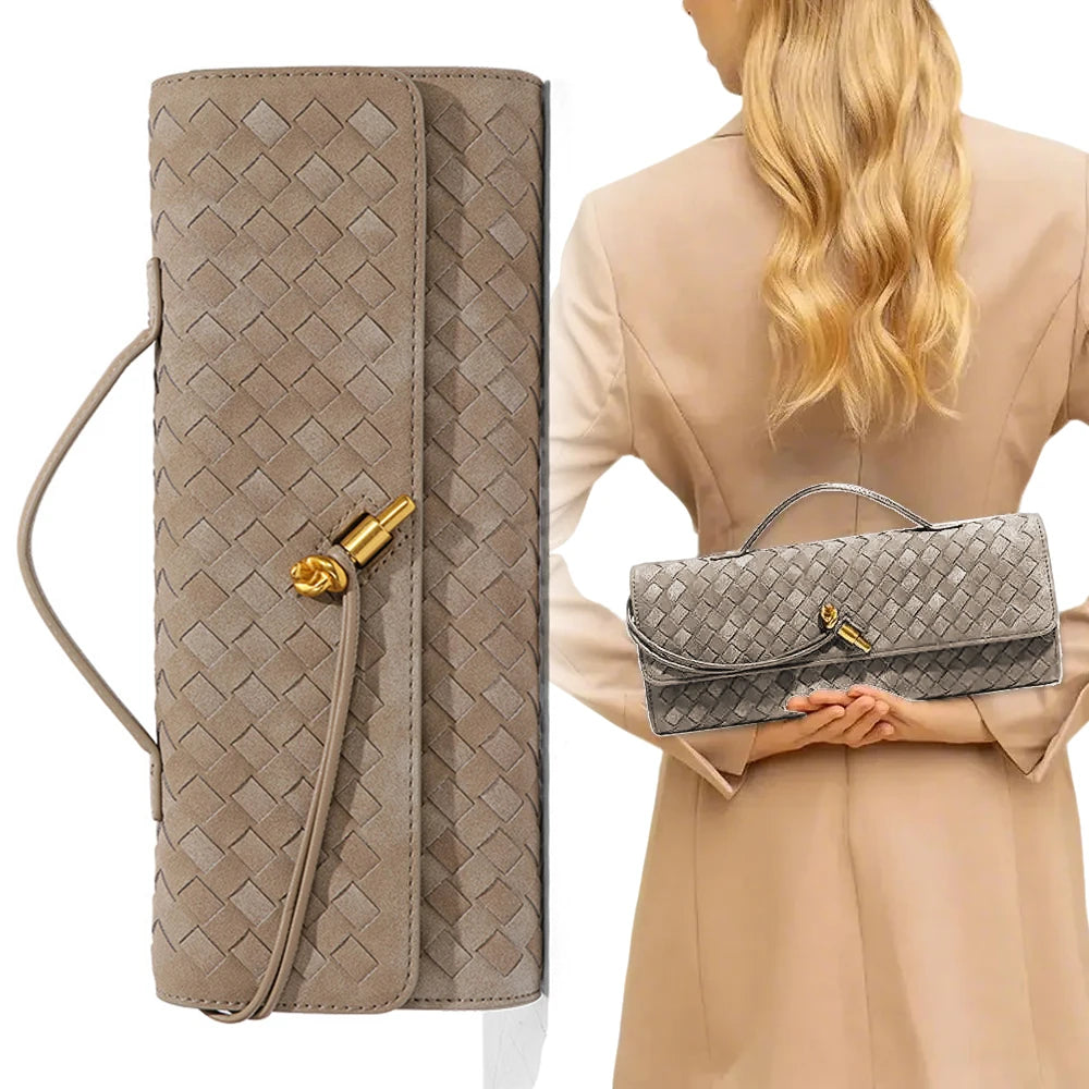 Lia Woven Clutch – Elegante Flechtoptik-Handtasche aus PU