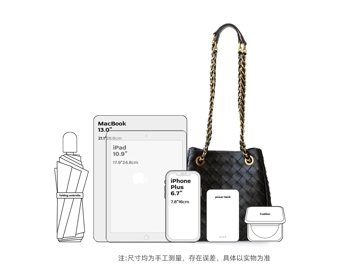 Mira Leather Bucket Bag – Echtleder Beuteltasche mit Kettenriemen