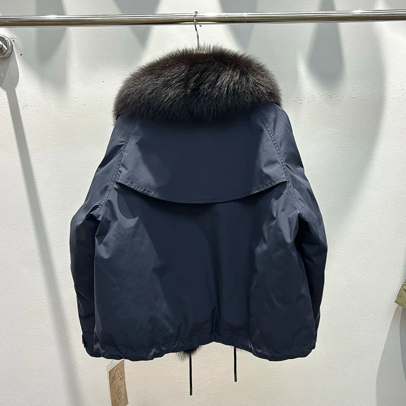 Celina Fox Fur Collar Jacket – Kurzjacke mit echtem Fuchspelzkragen