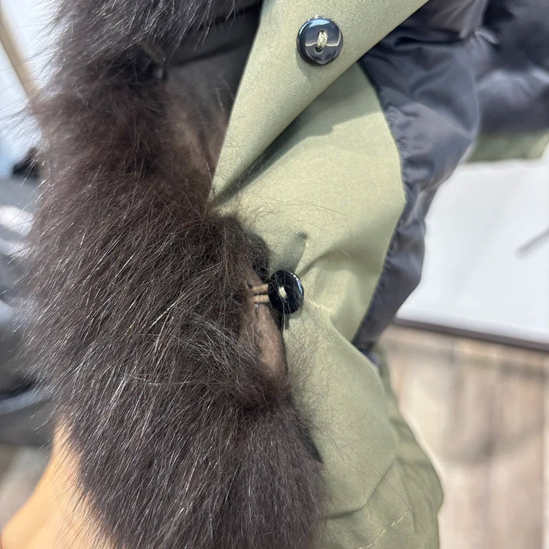 Celina Fox Fur Collar Jacket – Kurzjacke mit echtem Fuchspelzkragen