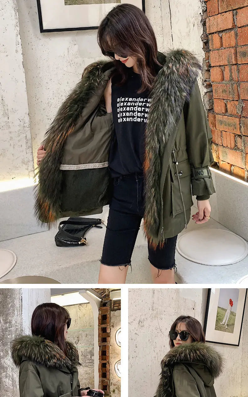 Noelle Rabbit Fur Parka – Luxusparka mit Echtfellbesatz