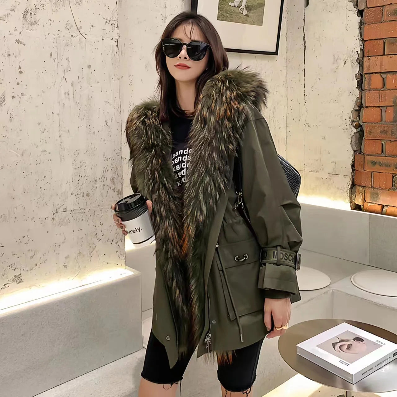 Noelle Rabbit Fur Parka – Luxusparka mit Echtfellbesatz