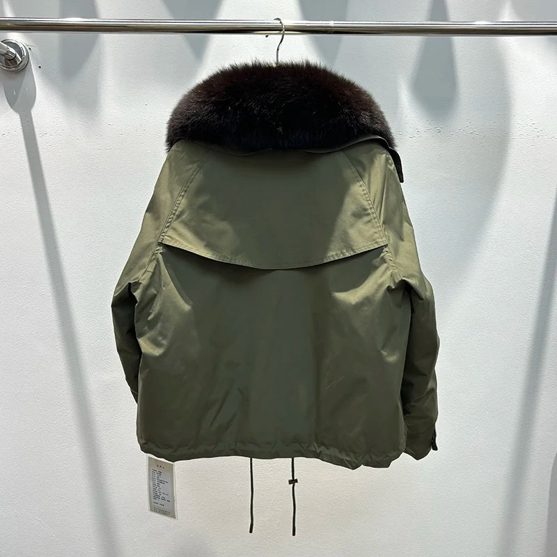 Celina Fox Fur Collar Jacket – Kurzjacke mit echtem Fuchspelzkragen