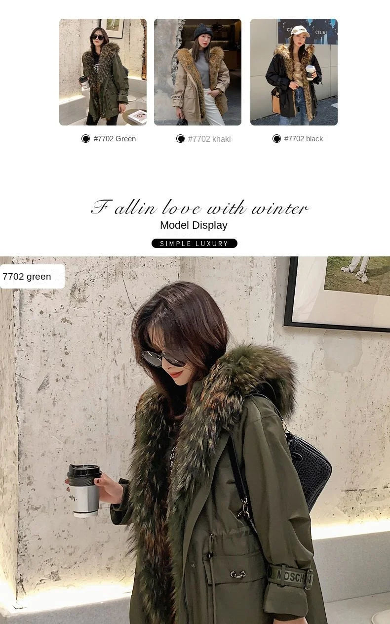 Noelle Rabbit Fur Parka – Luxusparka mit Echtfellbesatz