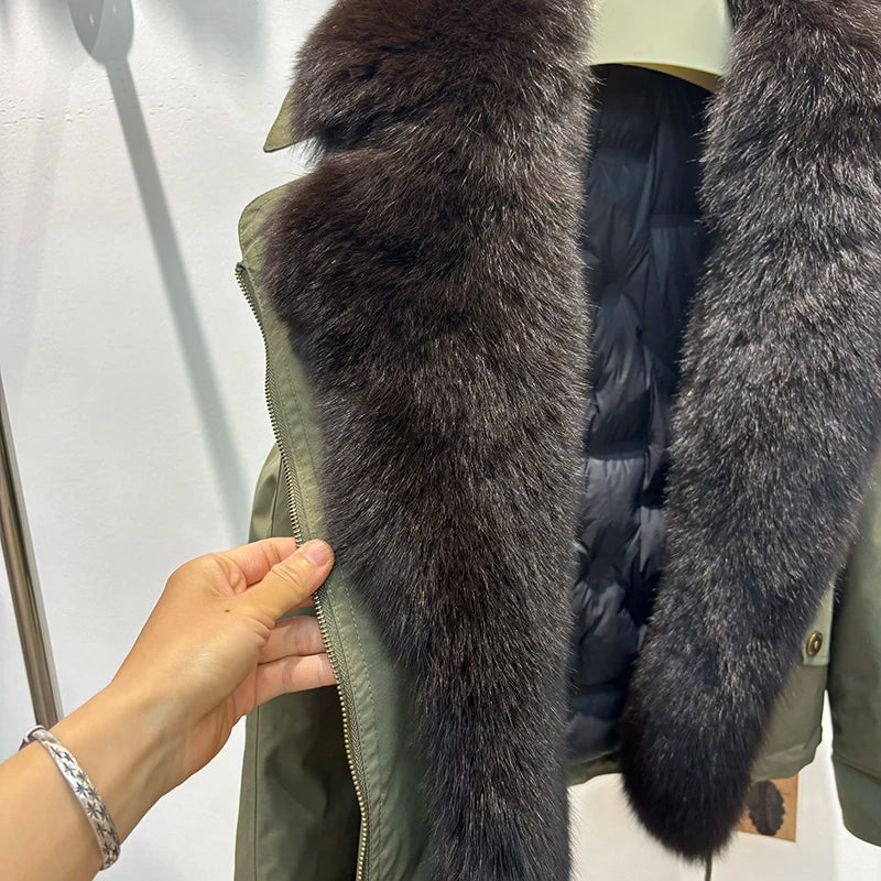 Celina Fox Fur Collar Jacket – Kurzjacke mit echtem Fuchspelzkragen