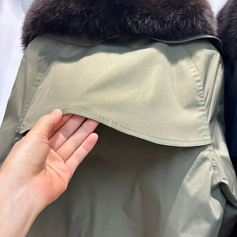 Celina Fox Fur Collar Jacket – Kurzjacke mit echtem Fuchspelzkragen