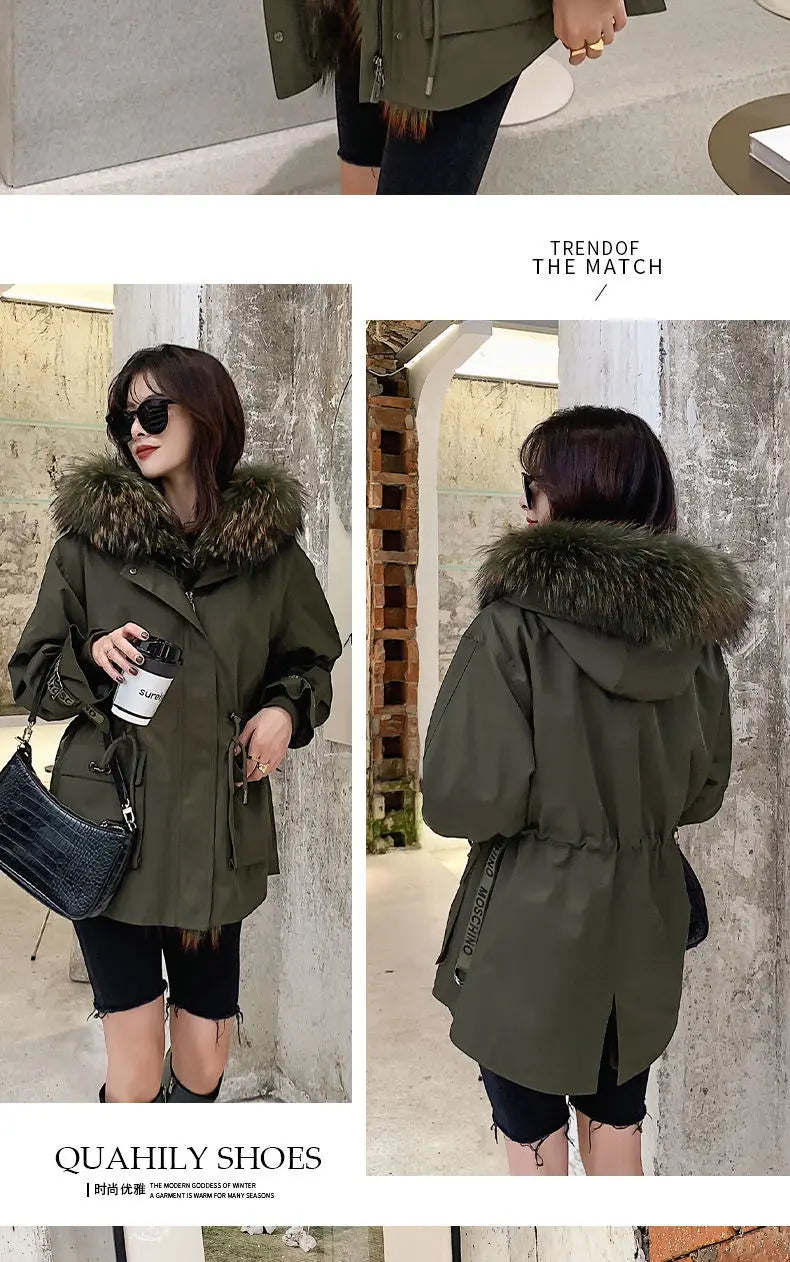 Noelle Rabbit Fur Parka – Luxusparka mit Echtfellbesatz