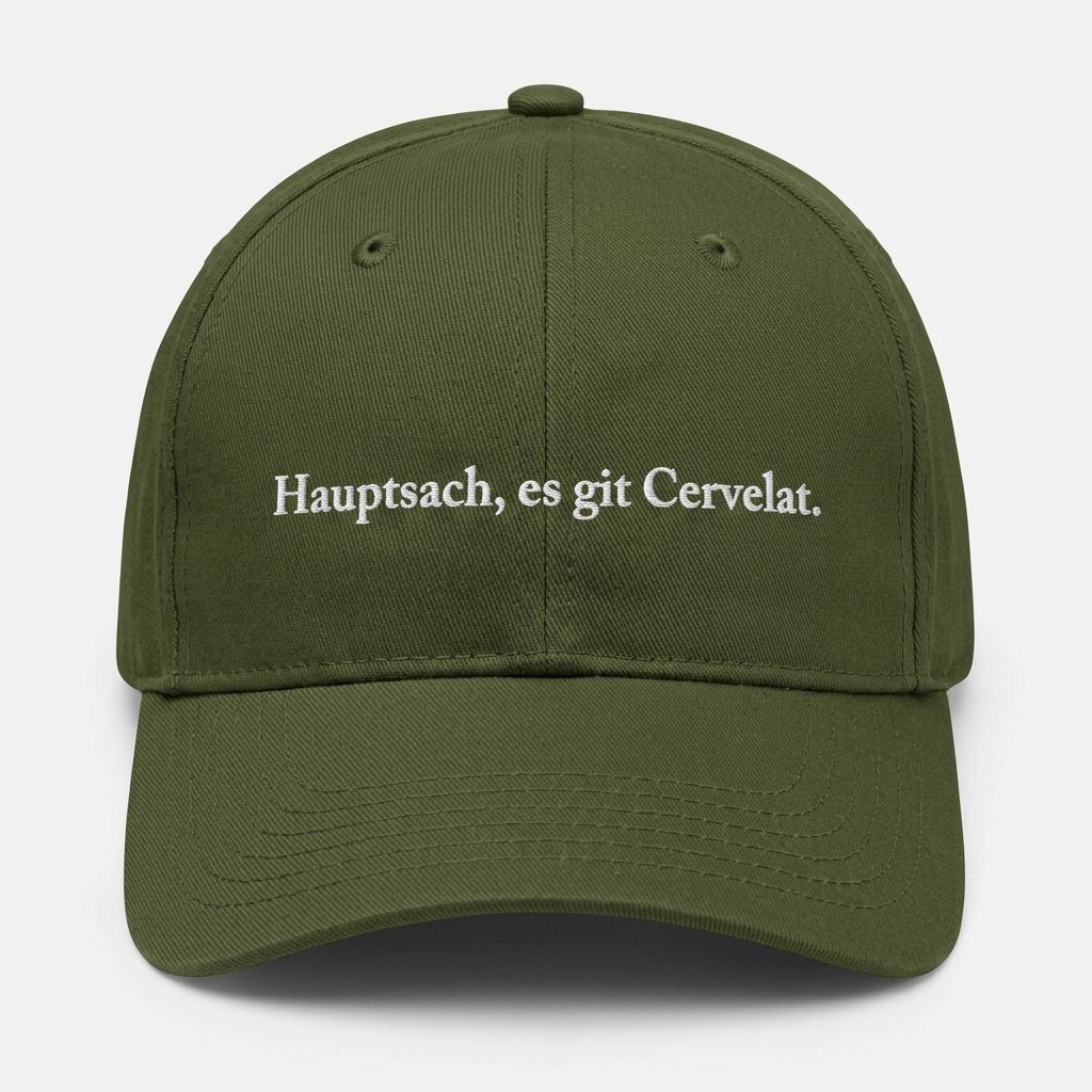 Hauptsach, es git Cervelat. Cap