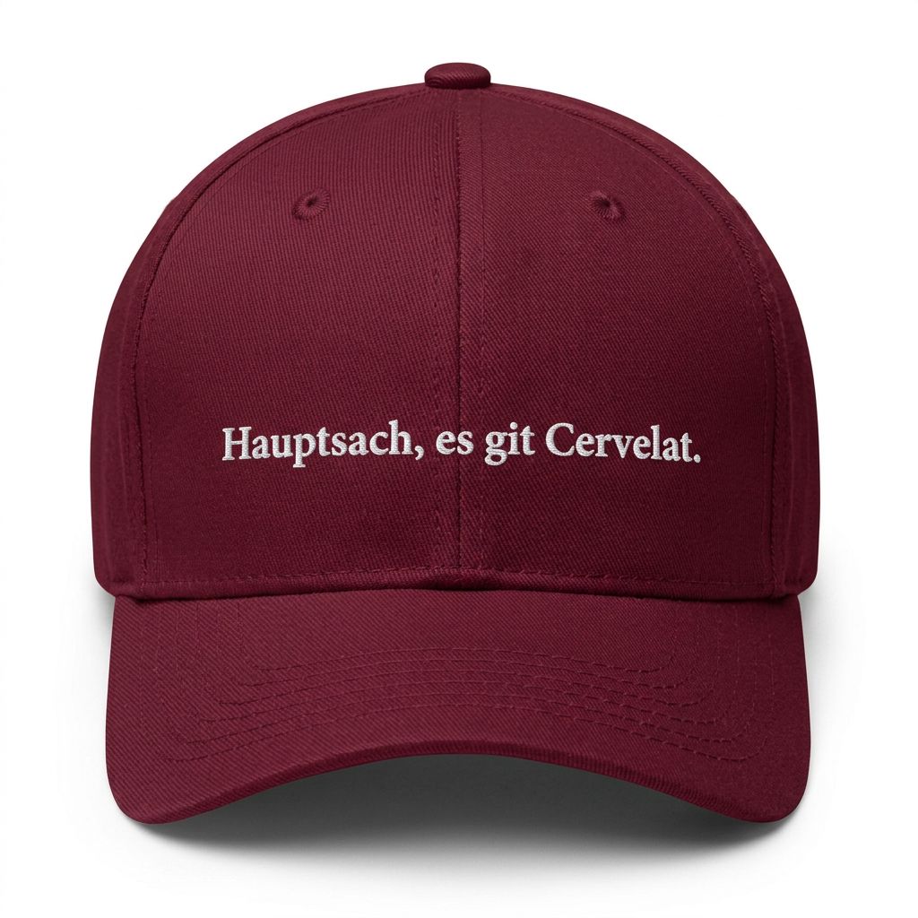 Hauptsach, es git Cervelat. Cap
