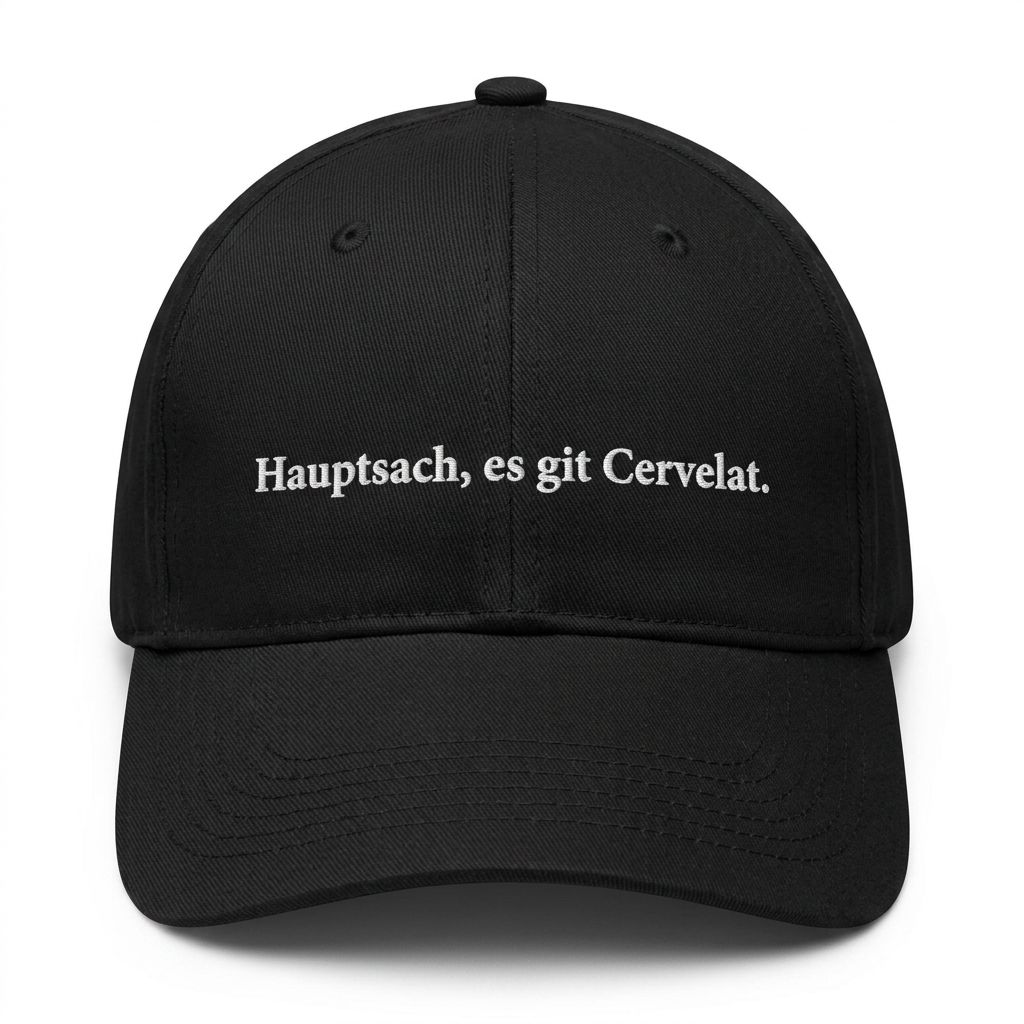 Hauptsach, es git Cervelat. Cap