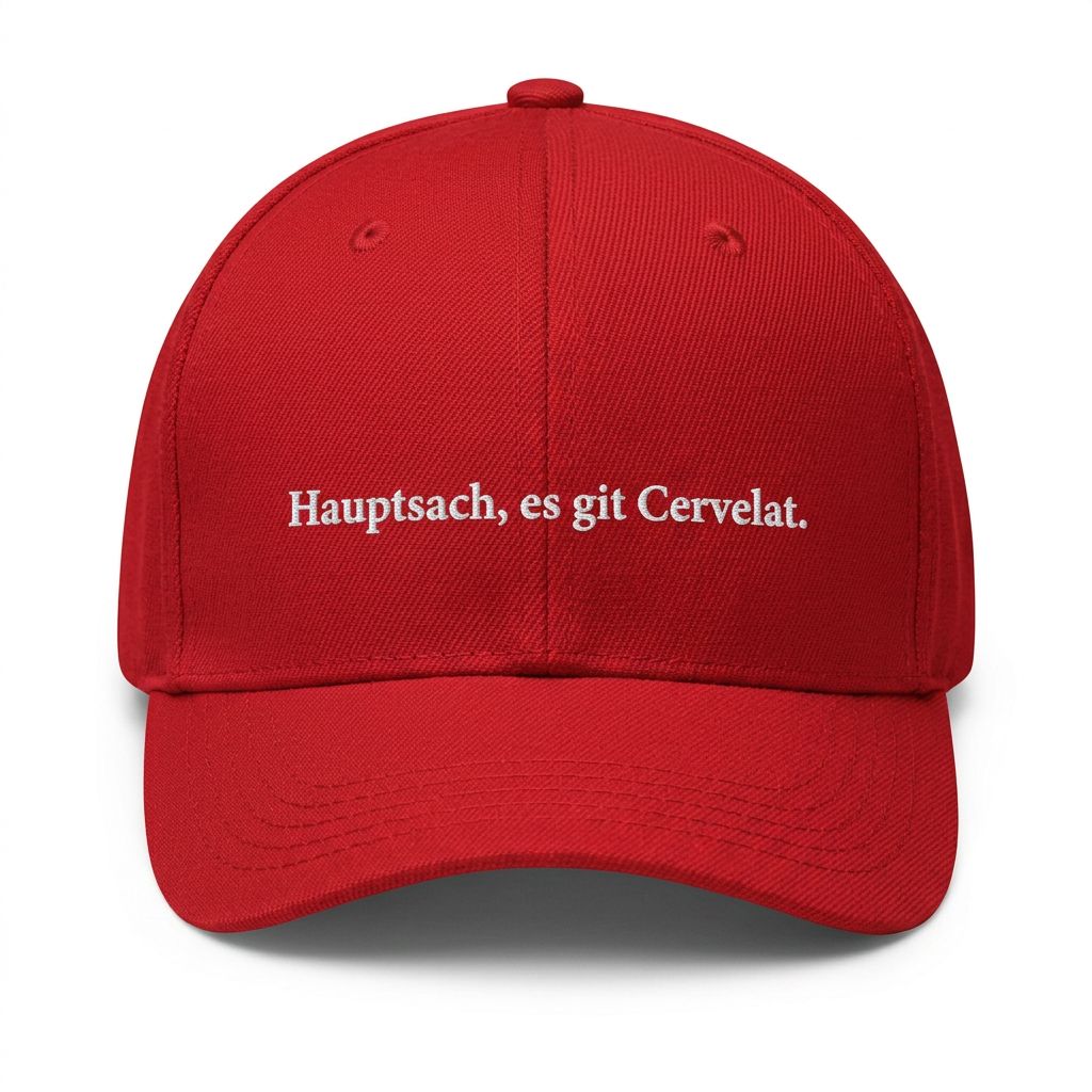 Hauptsach, es git Cervelat. Cap
