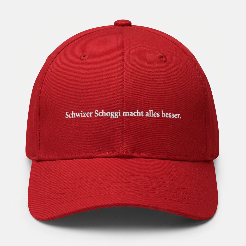 Schwizer Schoggi macht alles besser. Cap