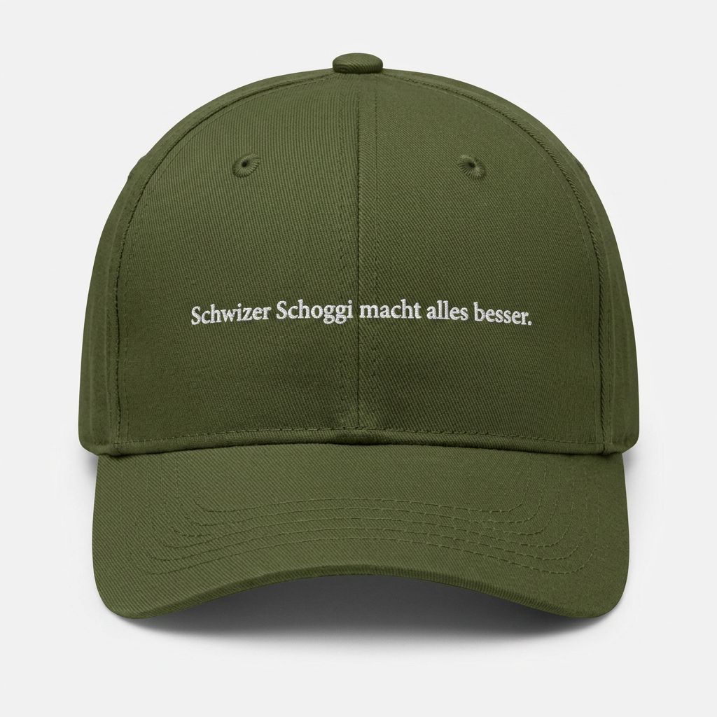 Schwizer Schoggi macht alles besser. Cap