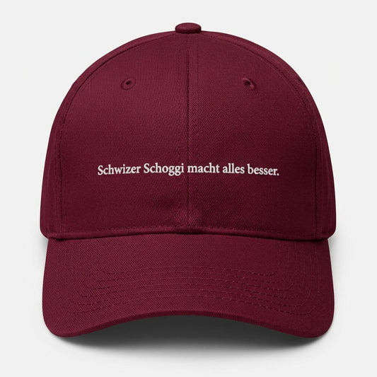 Schwizer Schoggi macht alles besser. Cap