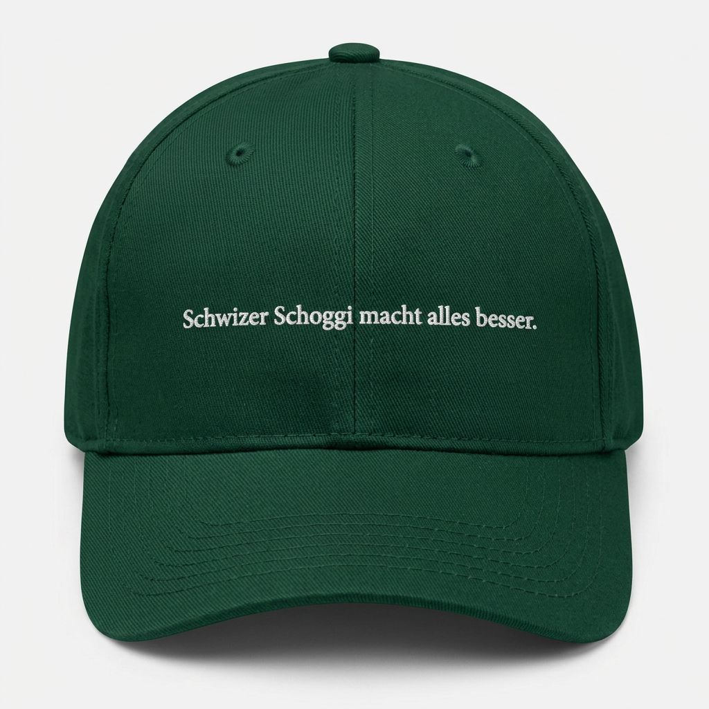 Schwizer Schoggi macht alles besser. Cap