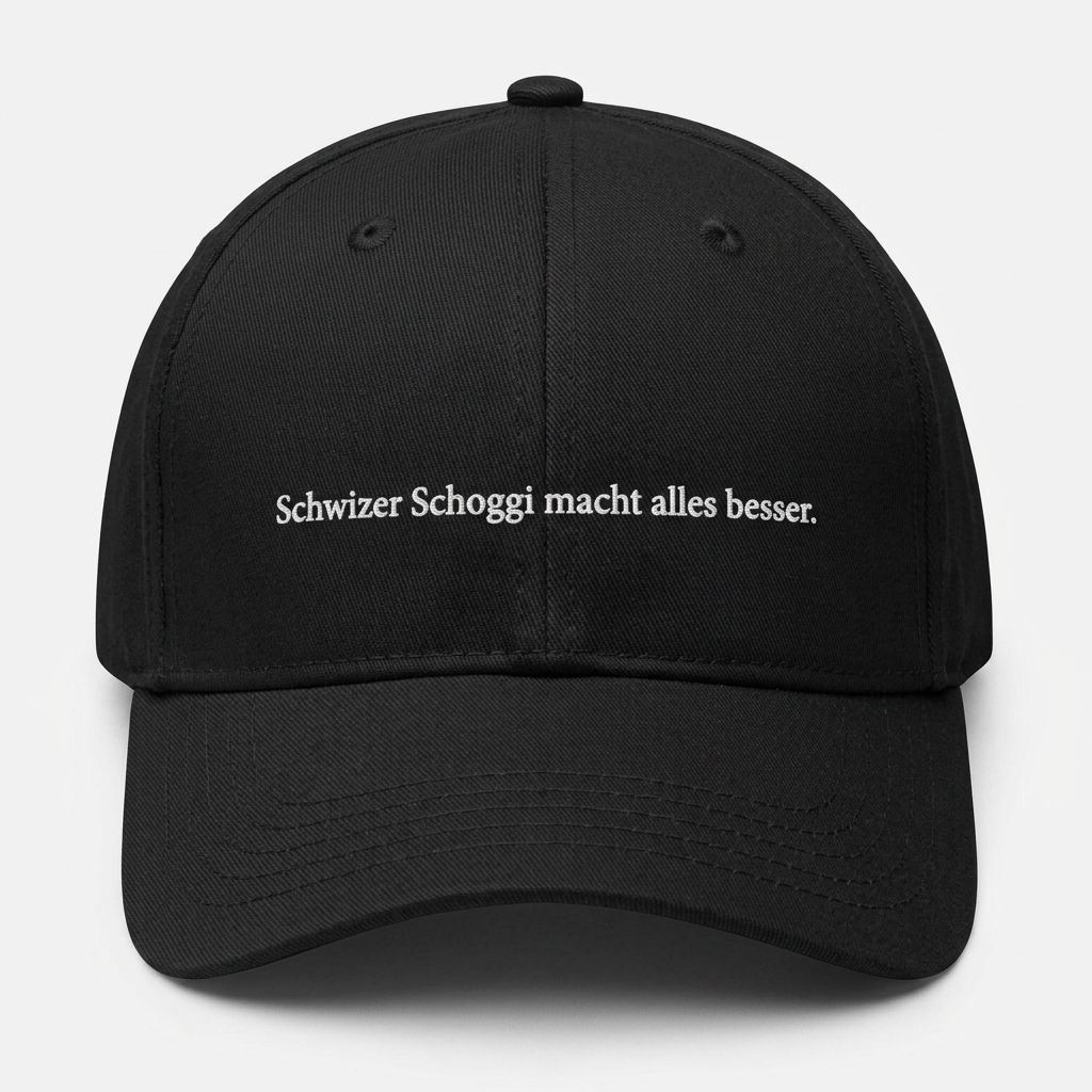 Schwizer Schoggi macht alles besser. Cap